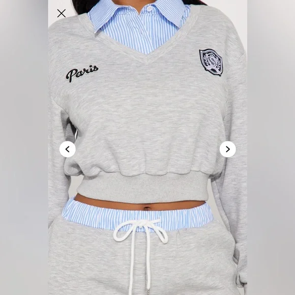 Riley Double Waistband Pant Set - Heather Grey - Picture 8 of 9